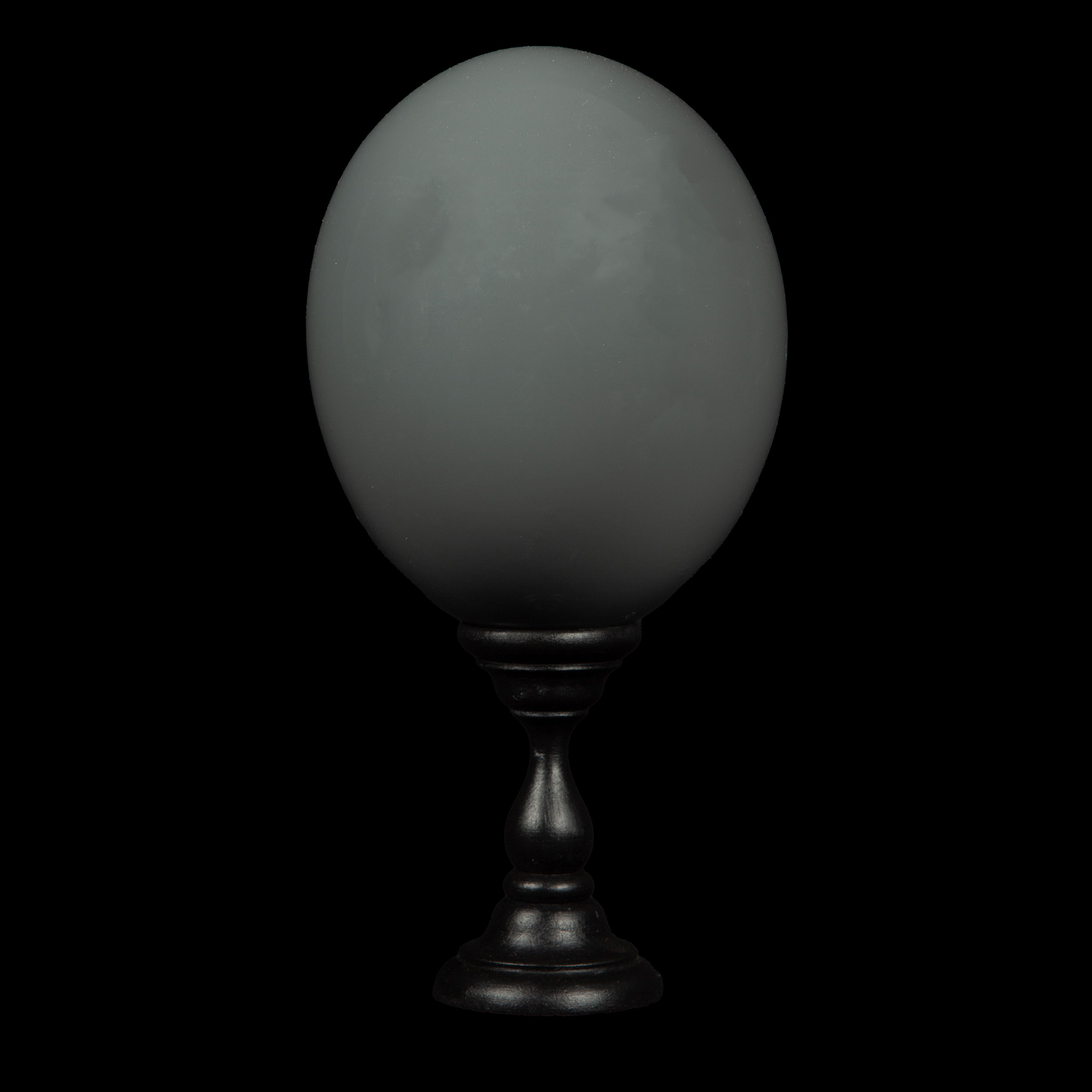 Grey Lacquered Ostrich Egg Mounted