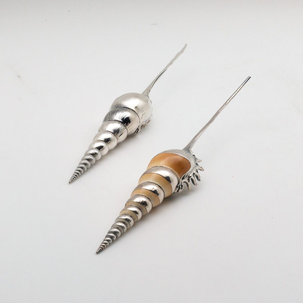 Silvered Tibia Fusus Shell | Creel and Gow | Silver Shell