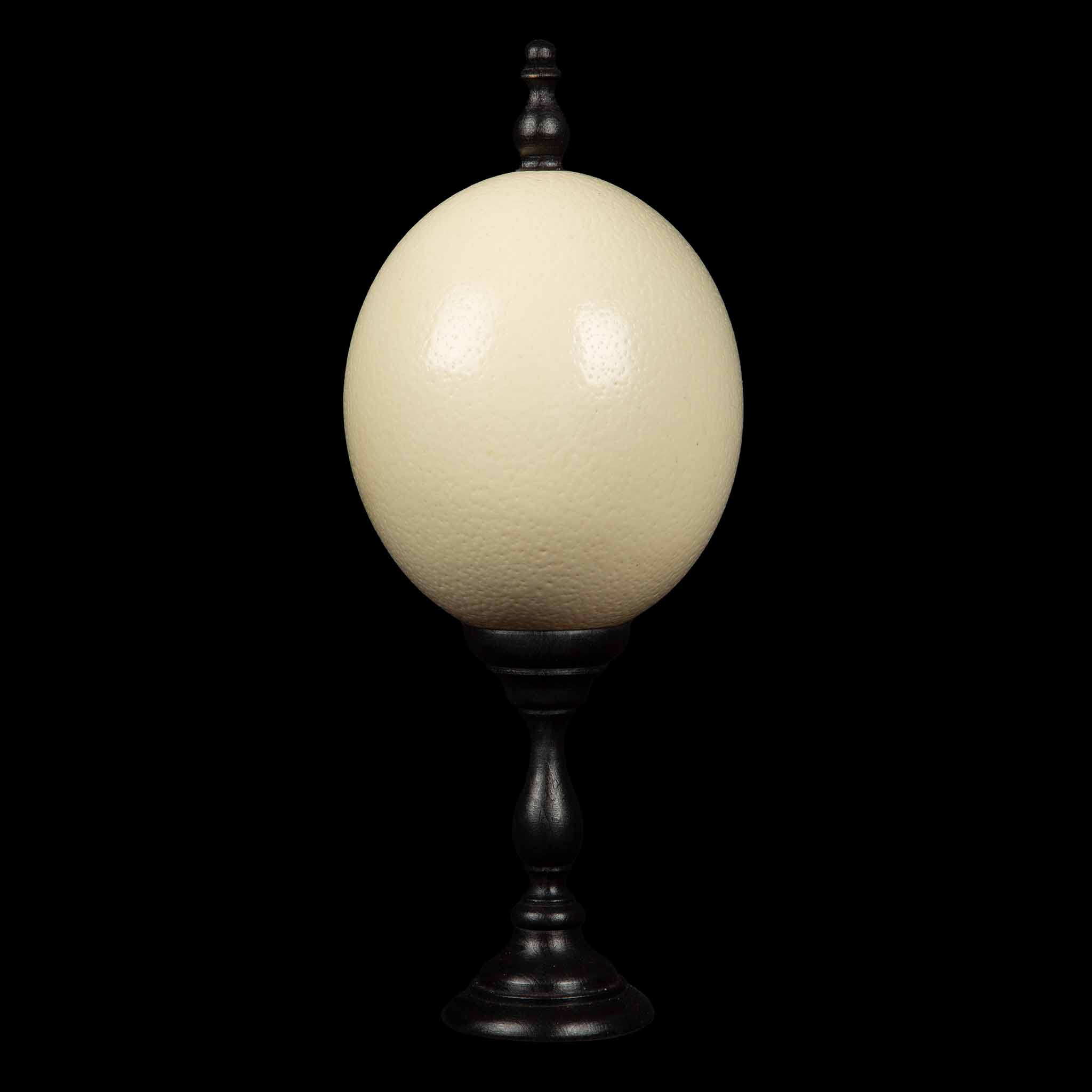 Mounted Ostrich Egg, Small with Wood Finial
