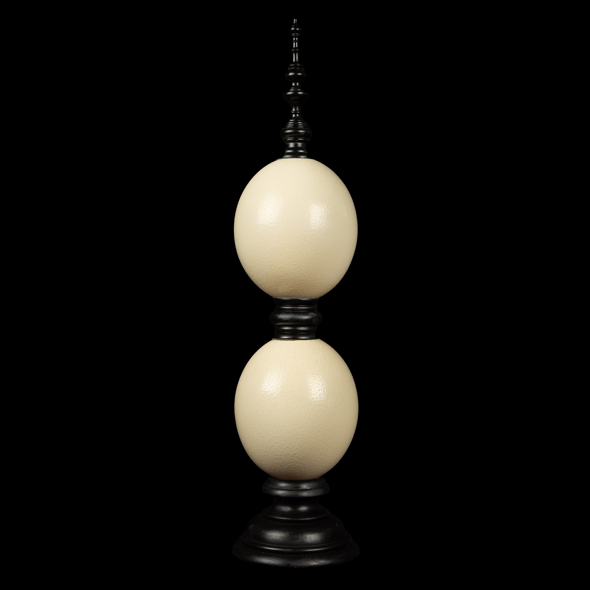 Double Mounted Ostrich Eggs, 24
