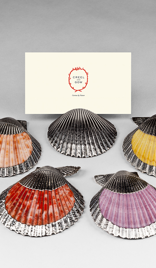 Silvered Cockle Shell Place card Holder