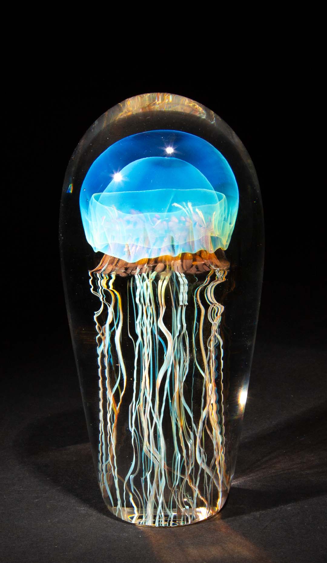Jellyfish Sculpture, Iridescent Luna Glass