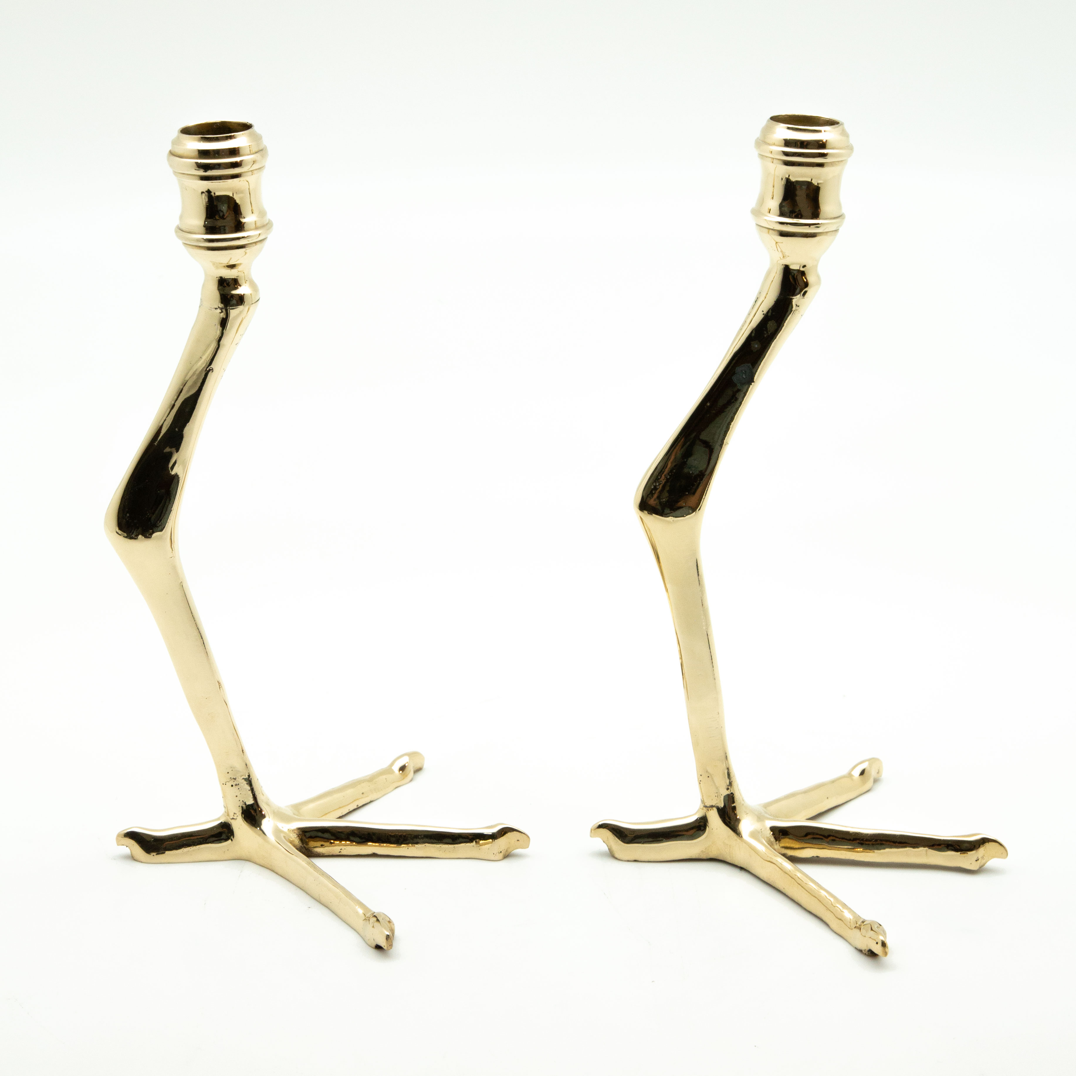 Creel and Gow Small Brass Tingis Bird foot Candlesticks, Pair | Creel ...