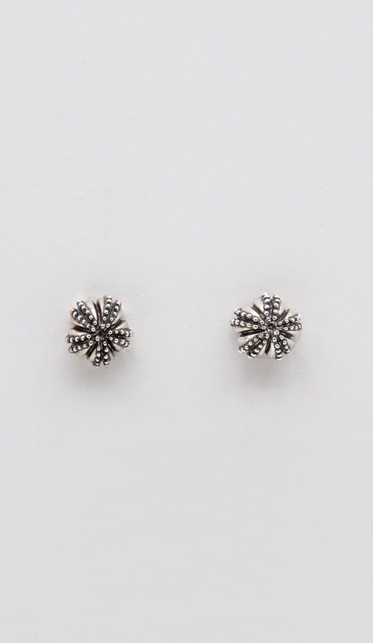 Silver urchin stud earring