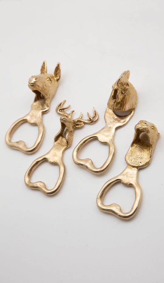 selection of four bottle openers (Donkey / Buck / Chicken / Otter)