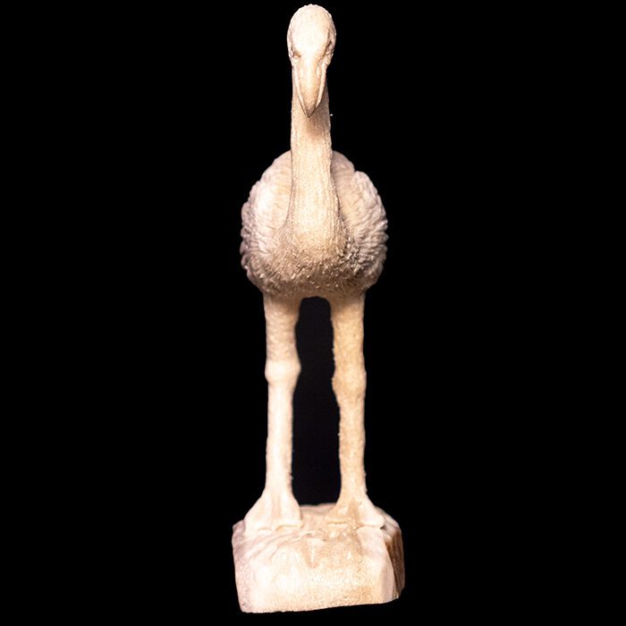 Moose-antler-carving-of-flamingo