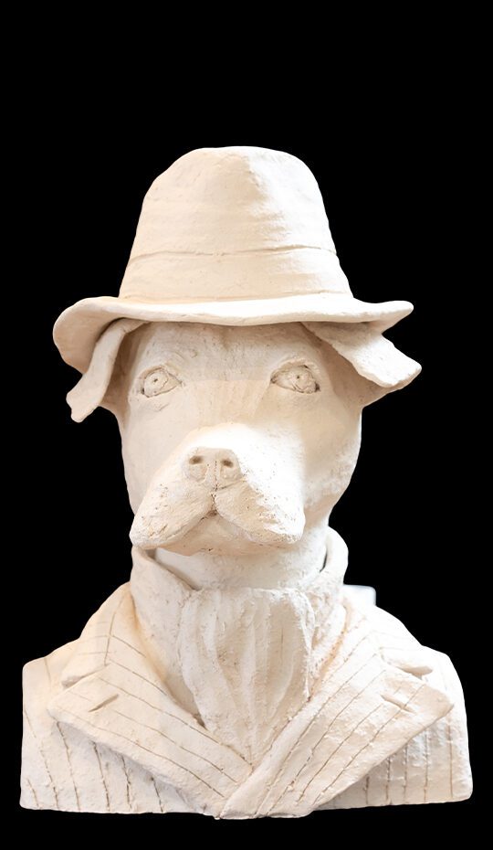 Terracotta Anthropomorphic Bust of Dog