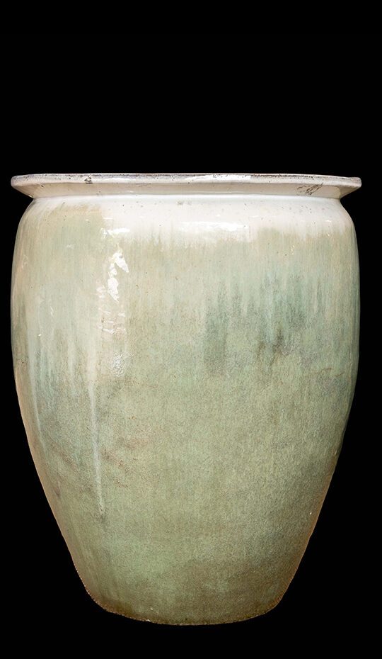 Large Sage Green & White Ceramic Floor Vase