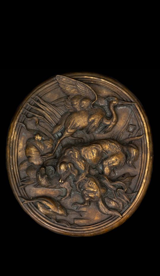 19th Century Bronze Hunting Plaque