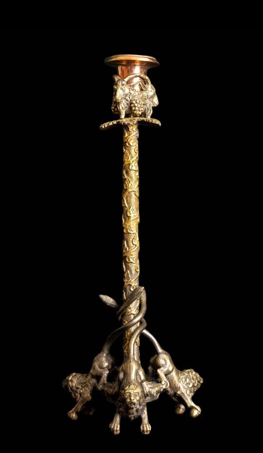 19th Century Mixed Metal Candle Stick