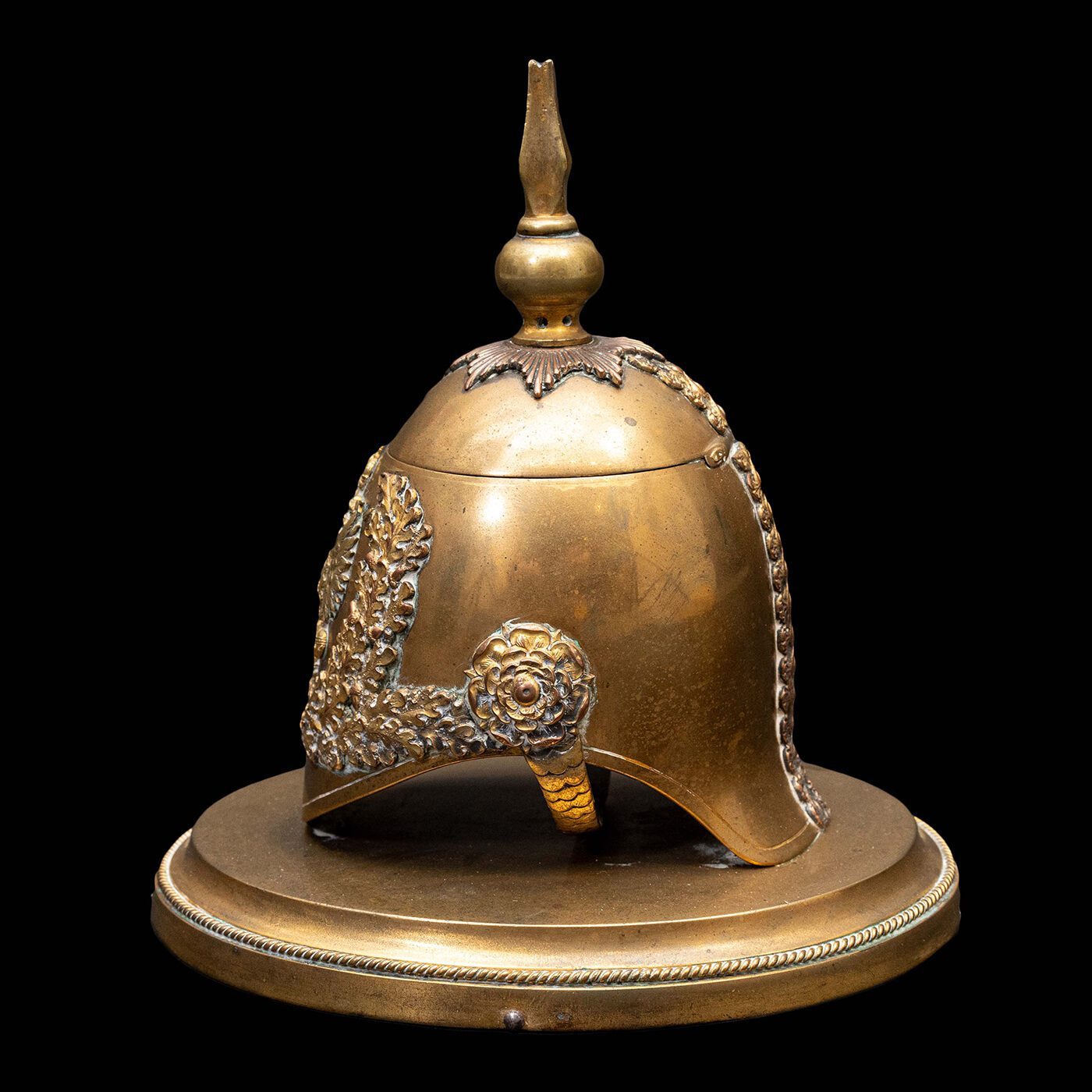 Grand Tour Brass Helmet Inkwell