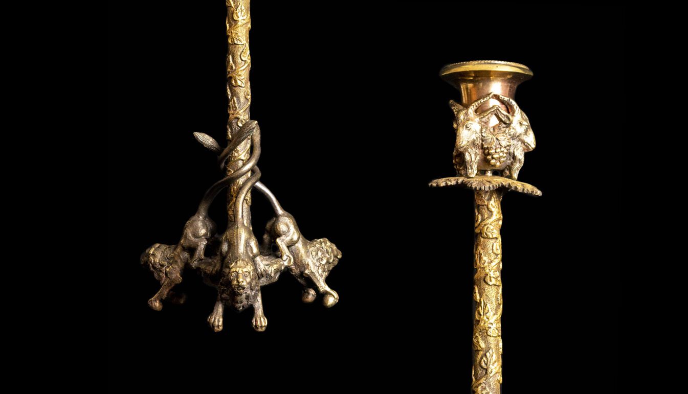 19th Century Mixed Metal Candle Stick
