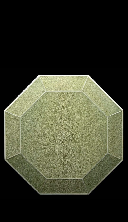 Octagonal Moss Green Shagreen Box