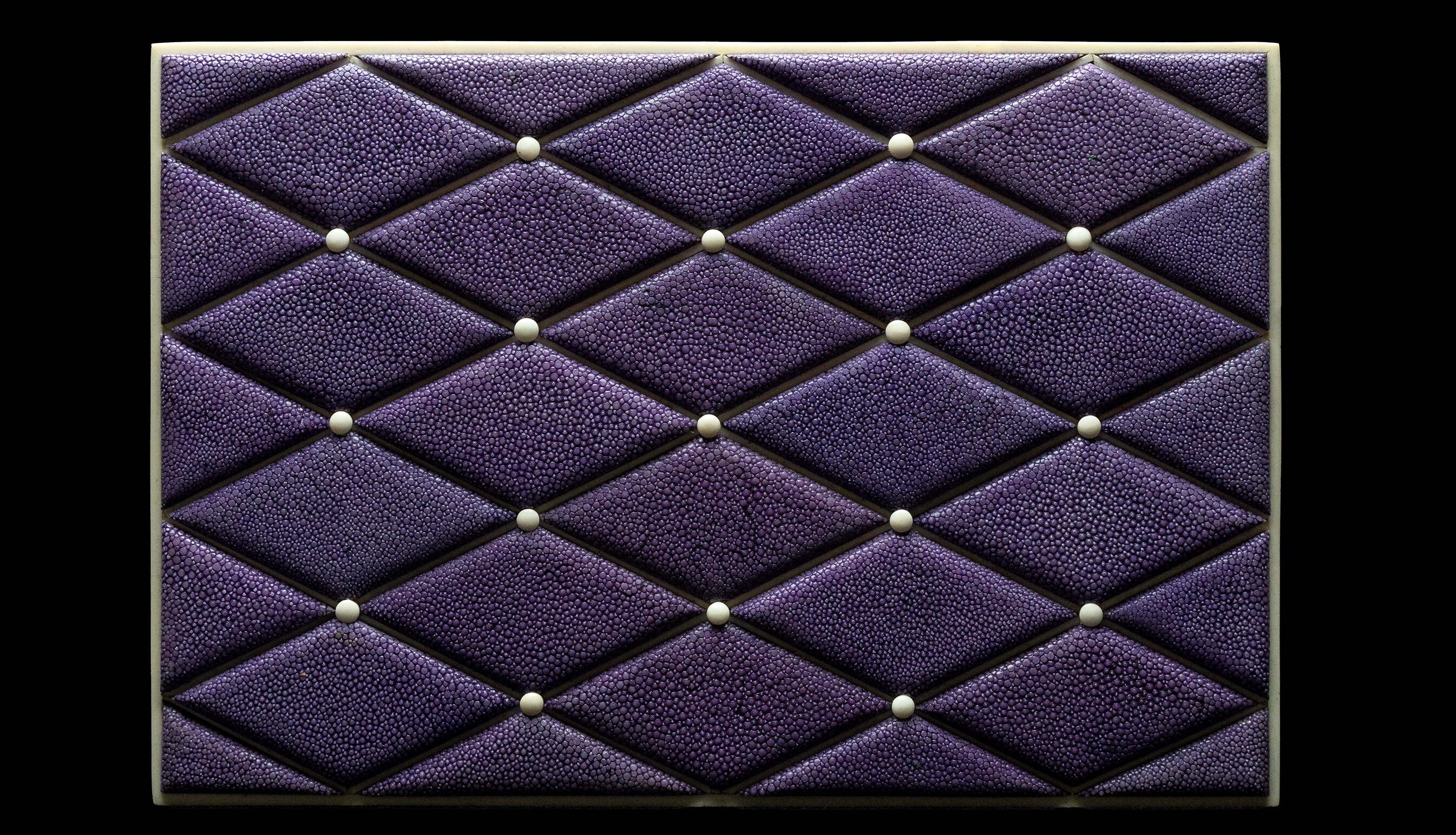 Purple Diamond Shagreen Box w/ Bone trim