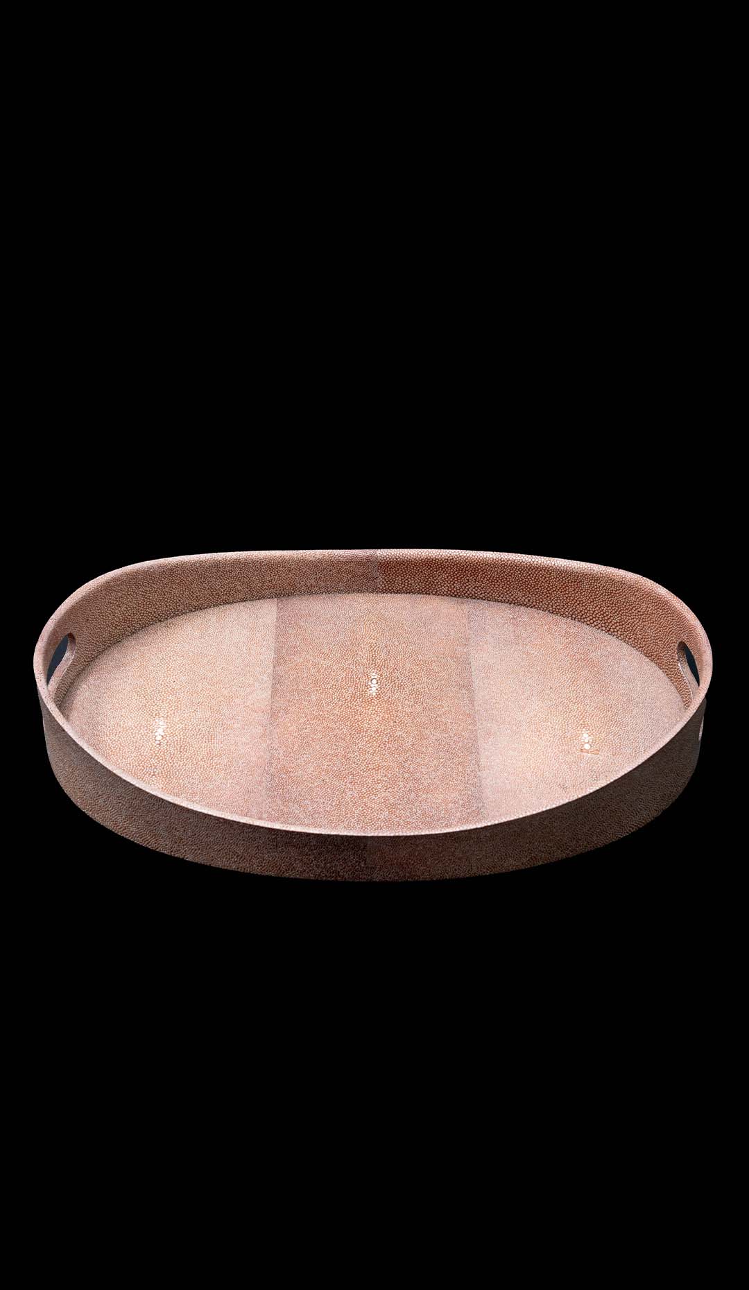 Shagreen Oval Tray, Brown