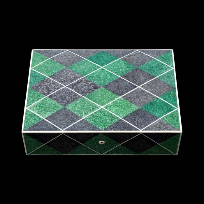 Argyle Pattern Shagreen Box