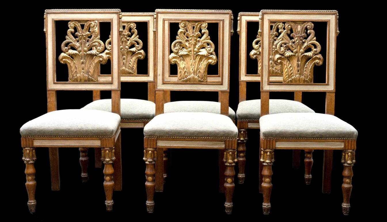 Gilded Oak Dining Chairs