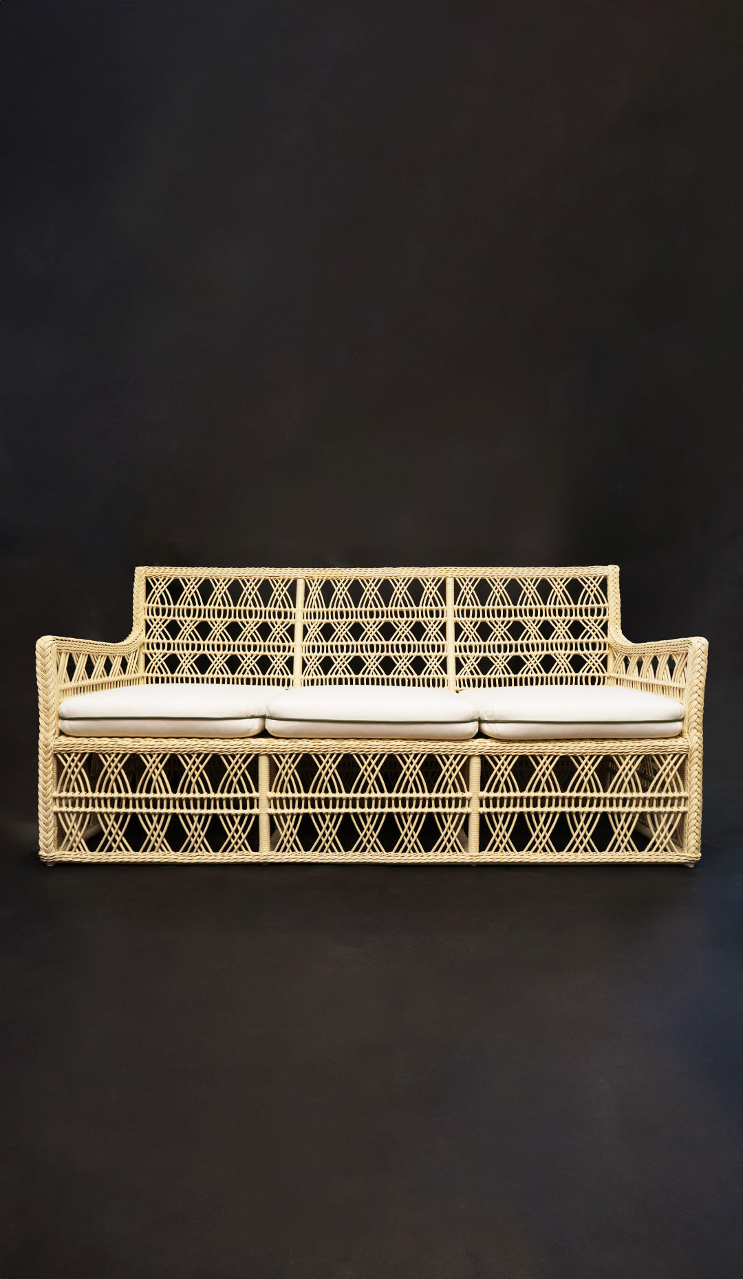 Rattan Trellis Sofa by Creel and Gow