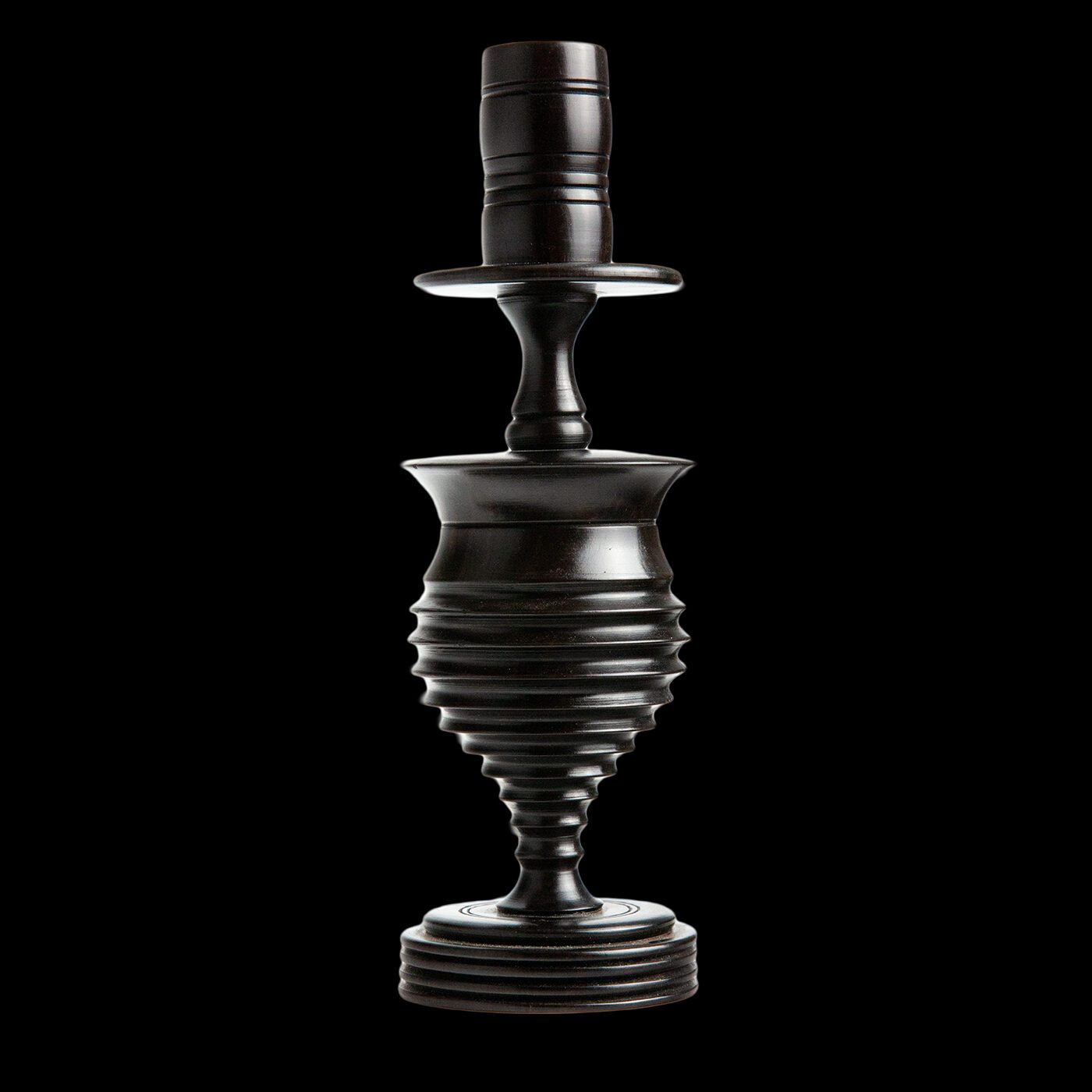 Turned Ebony Candle Stick from Mozambique