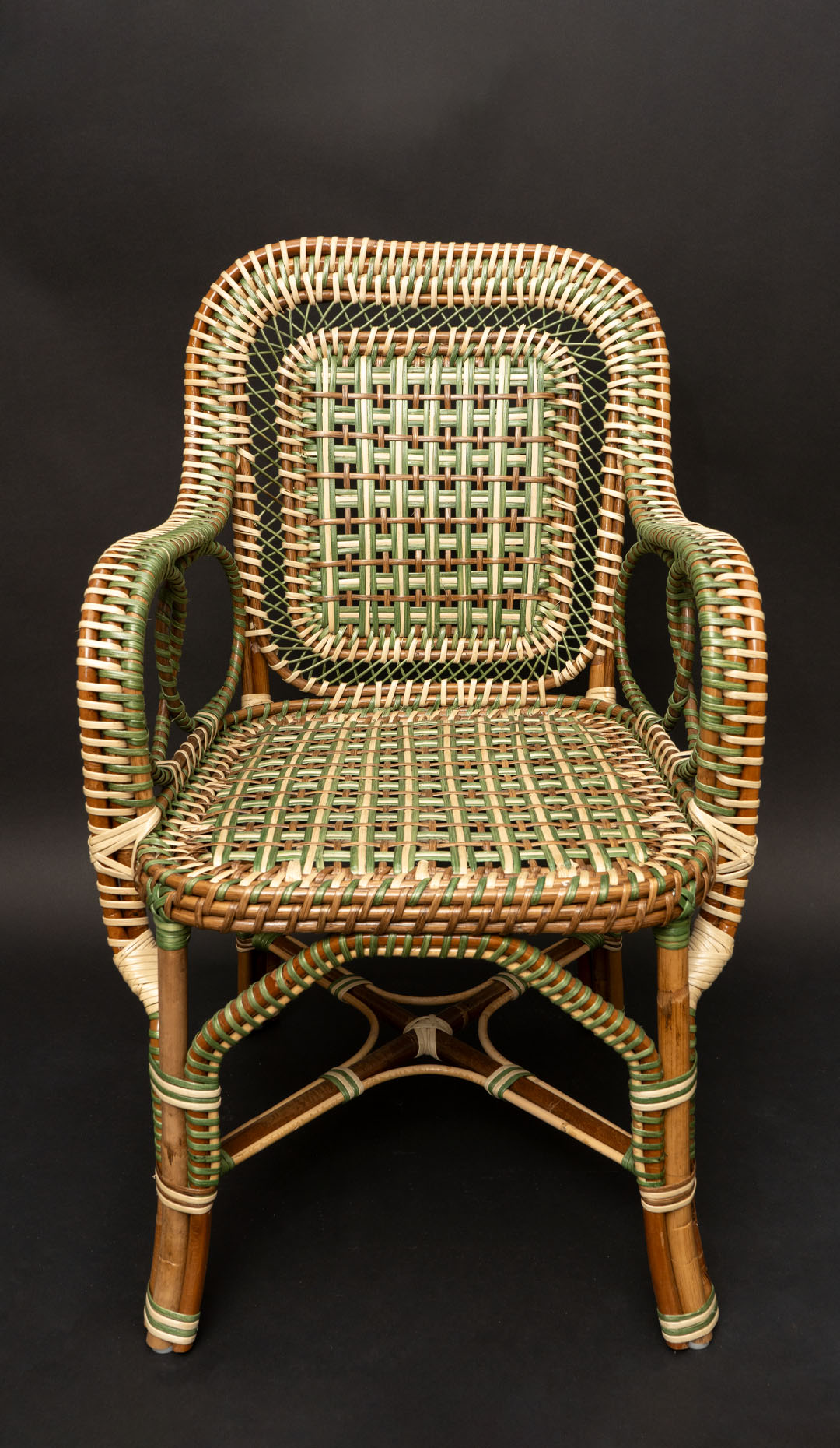 Green Marshan Rattan Armchair by Creel and Gow
