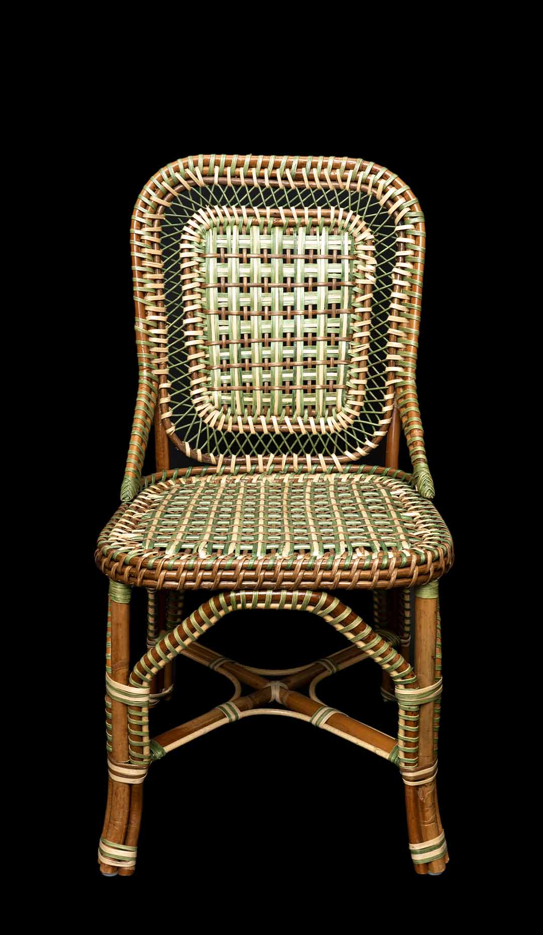 Marshan Rattan Side Chair By Creel and Gow, Green