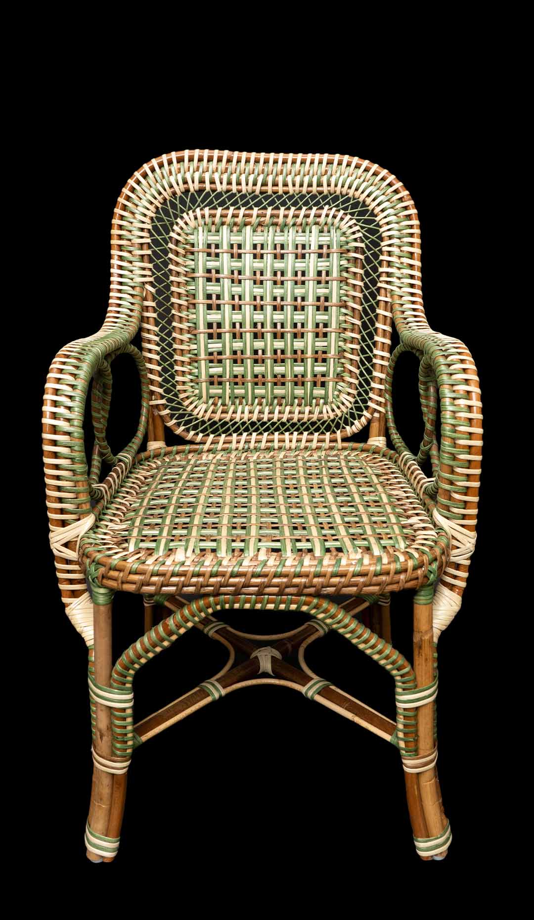Marshan Rattan Armchair by Creel and Gow, Green