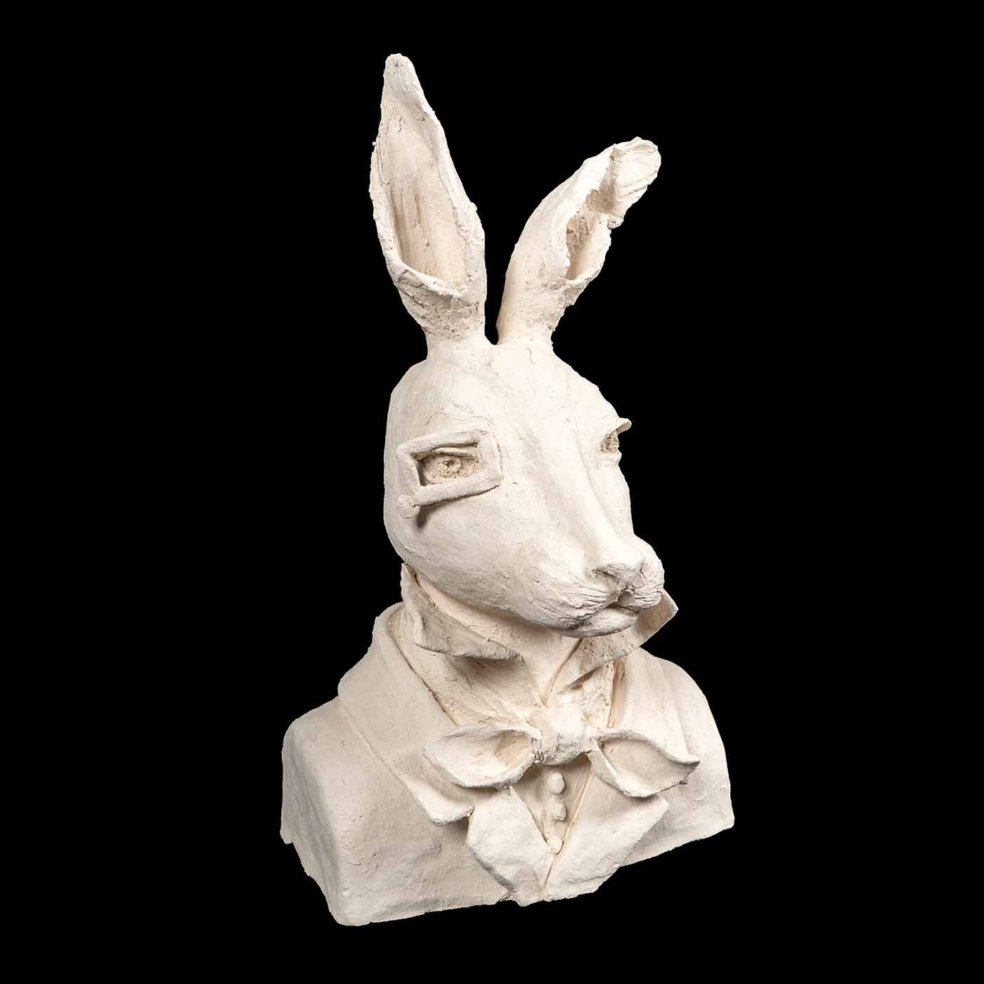 Anthropomorphic Terracotta Bust of Rabbit wearing a Monocle