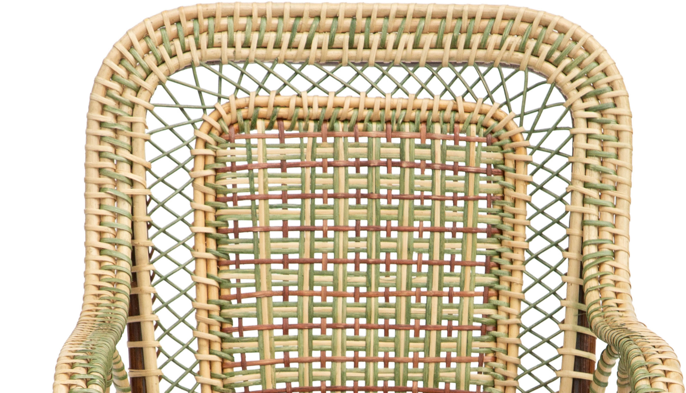 Green Marshan Rattan Armchair by Creel and Gow