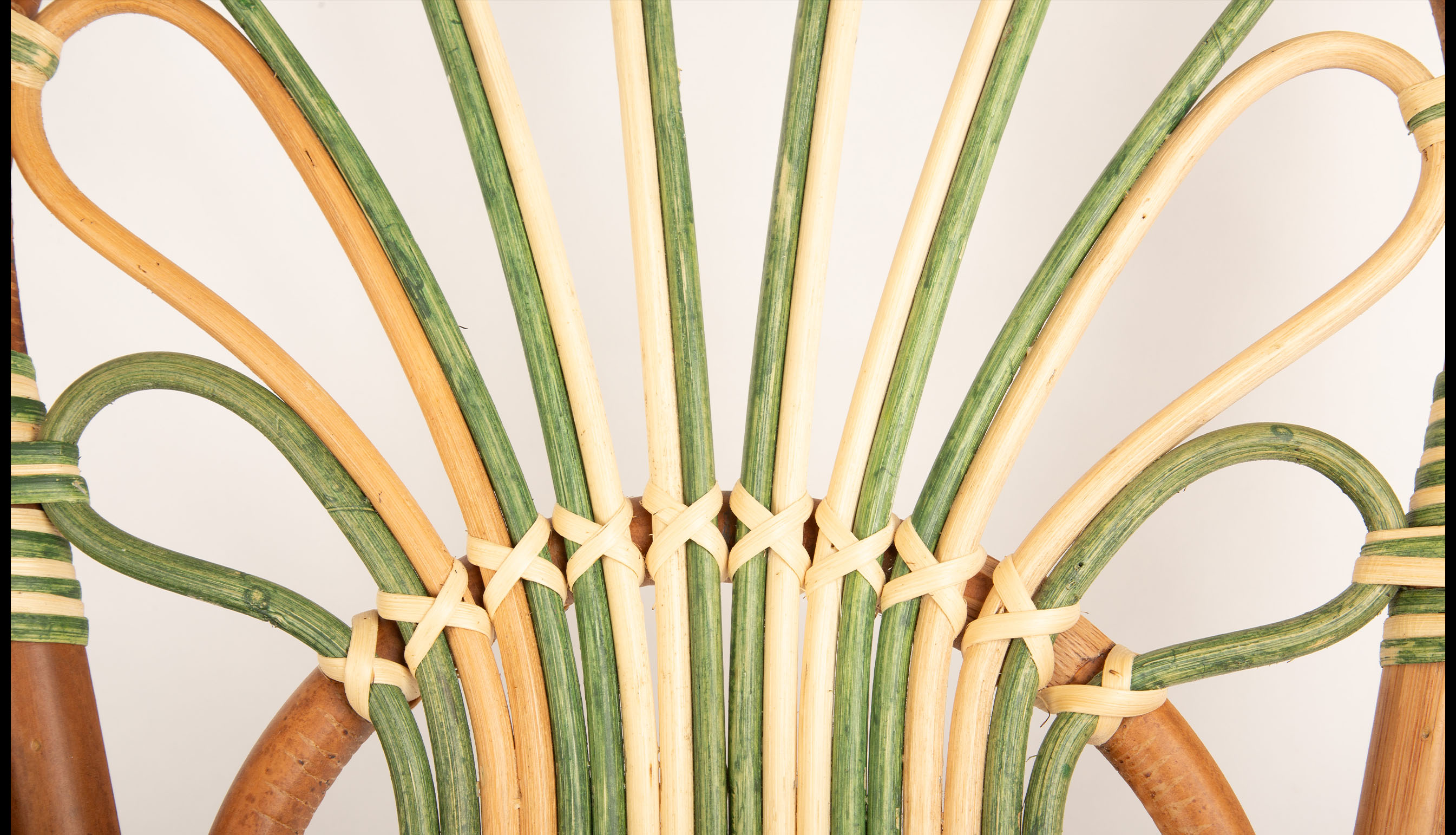 Green Peacock Rattan Side Chair by Creel and Gow