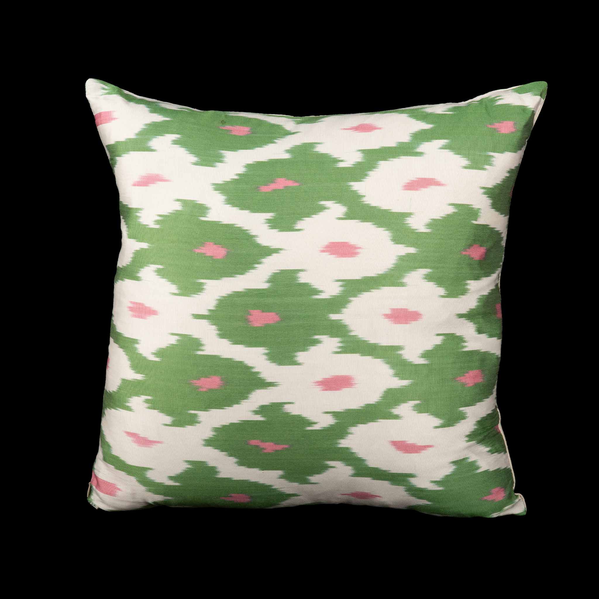Ikat Pillowcover, Green & Pink