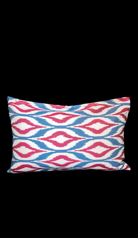Ikat Pillowcase, Blue and Red