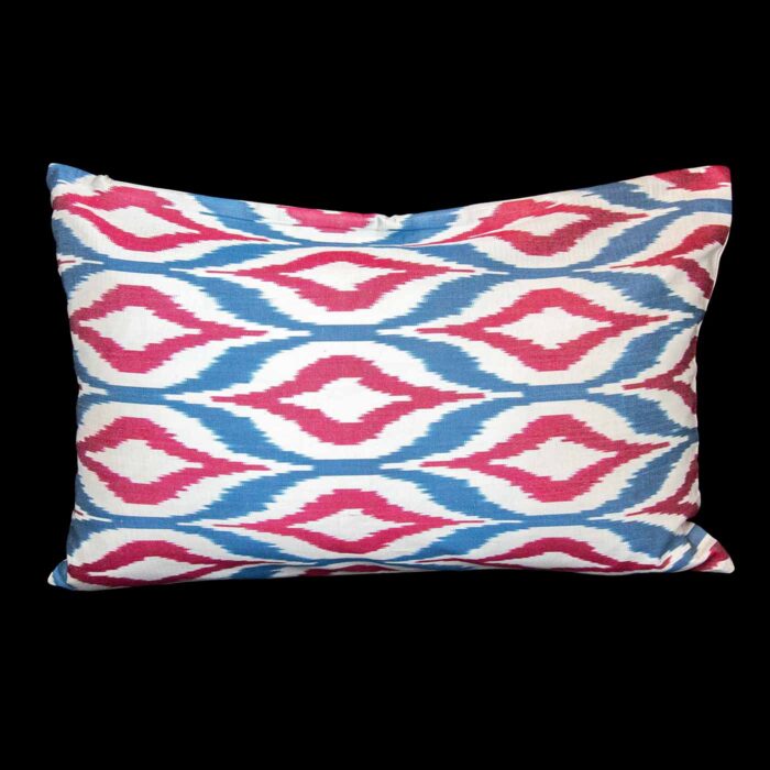 Ikat Pillowcase, Blue and Red