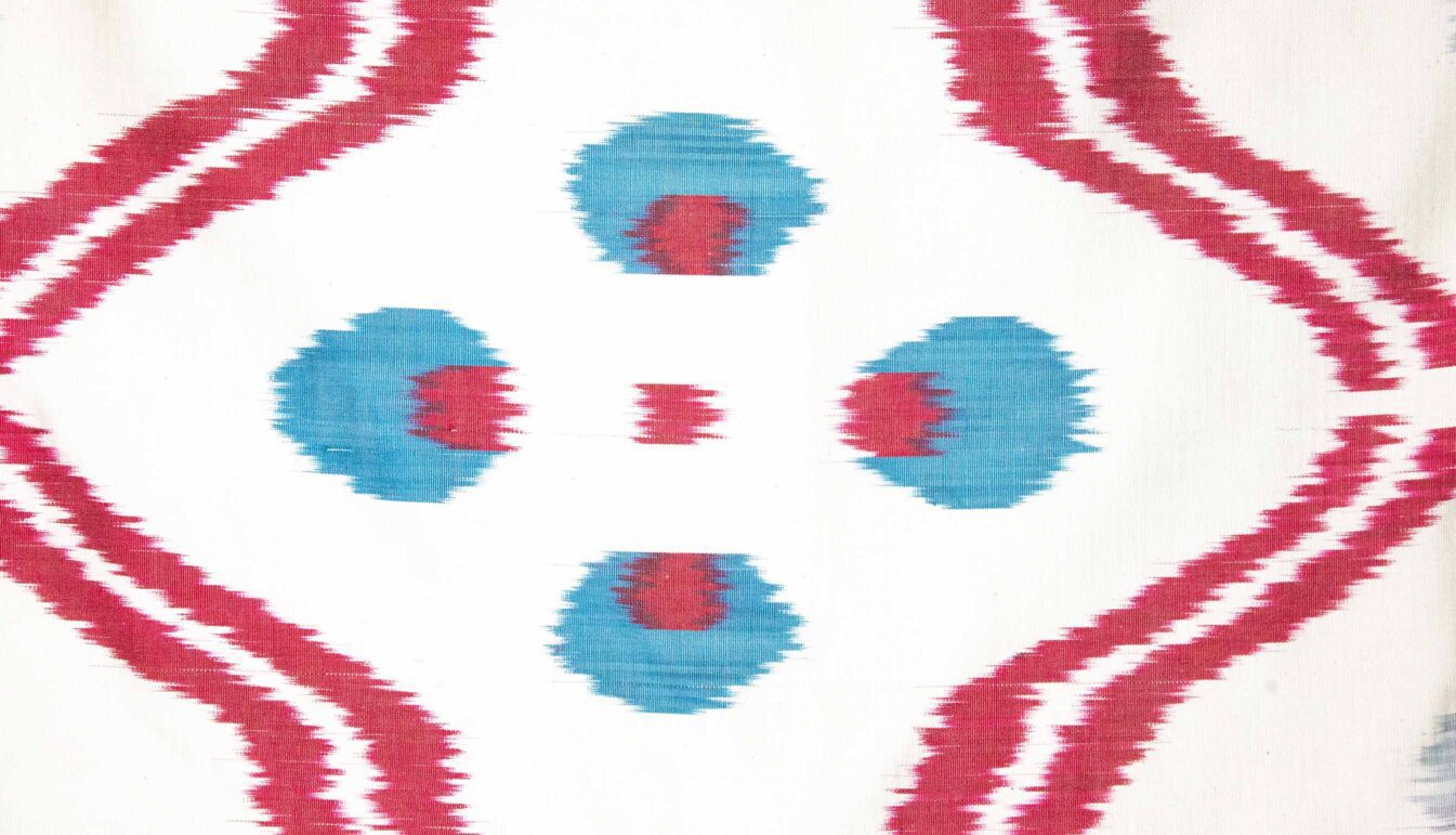 Ikat Pillowcase, Red and White