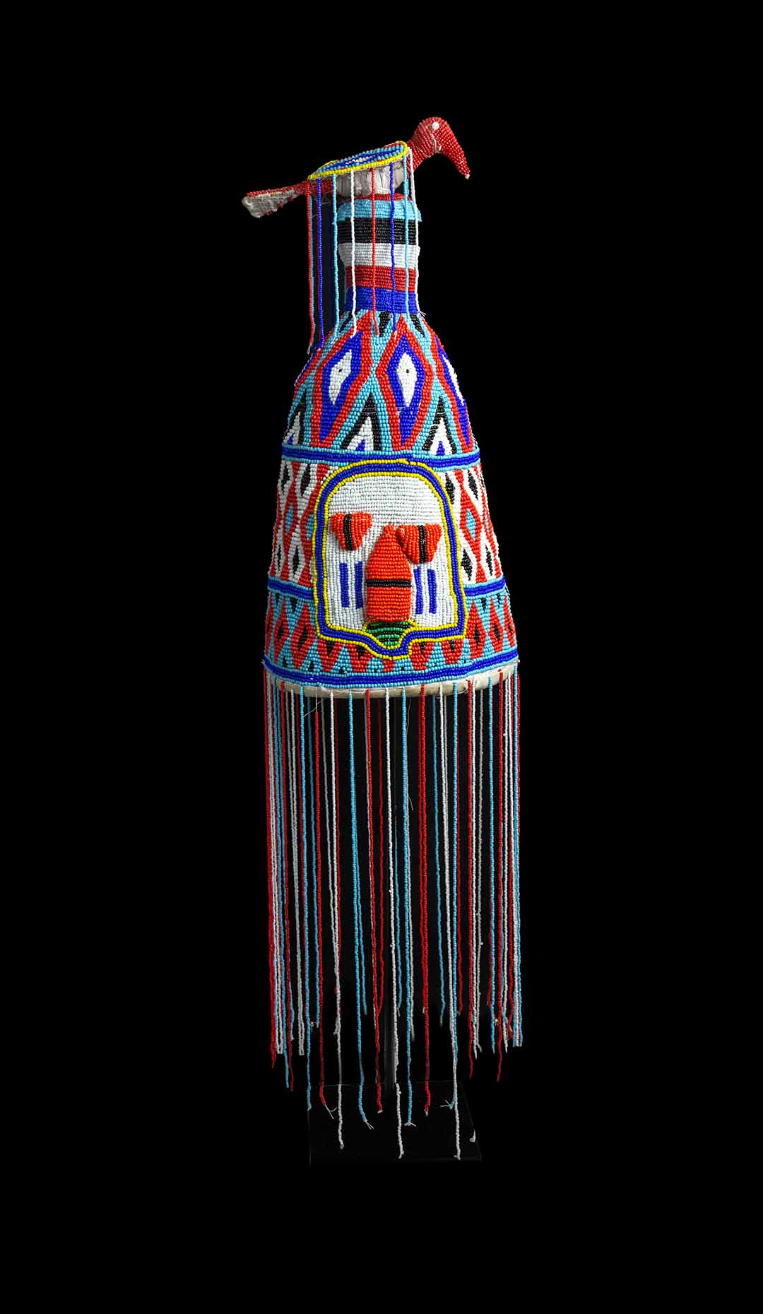 Beaded Ceremonial Headdress From Nigeria, Multicolor