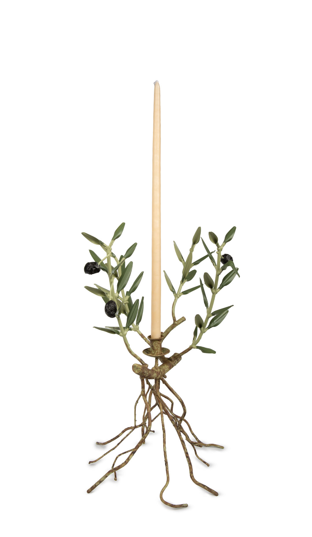 Olive Branch Single Candle Holder, Tall