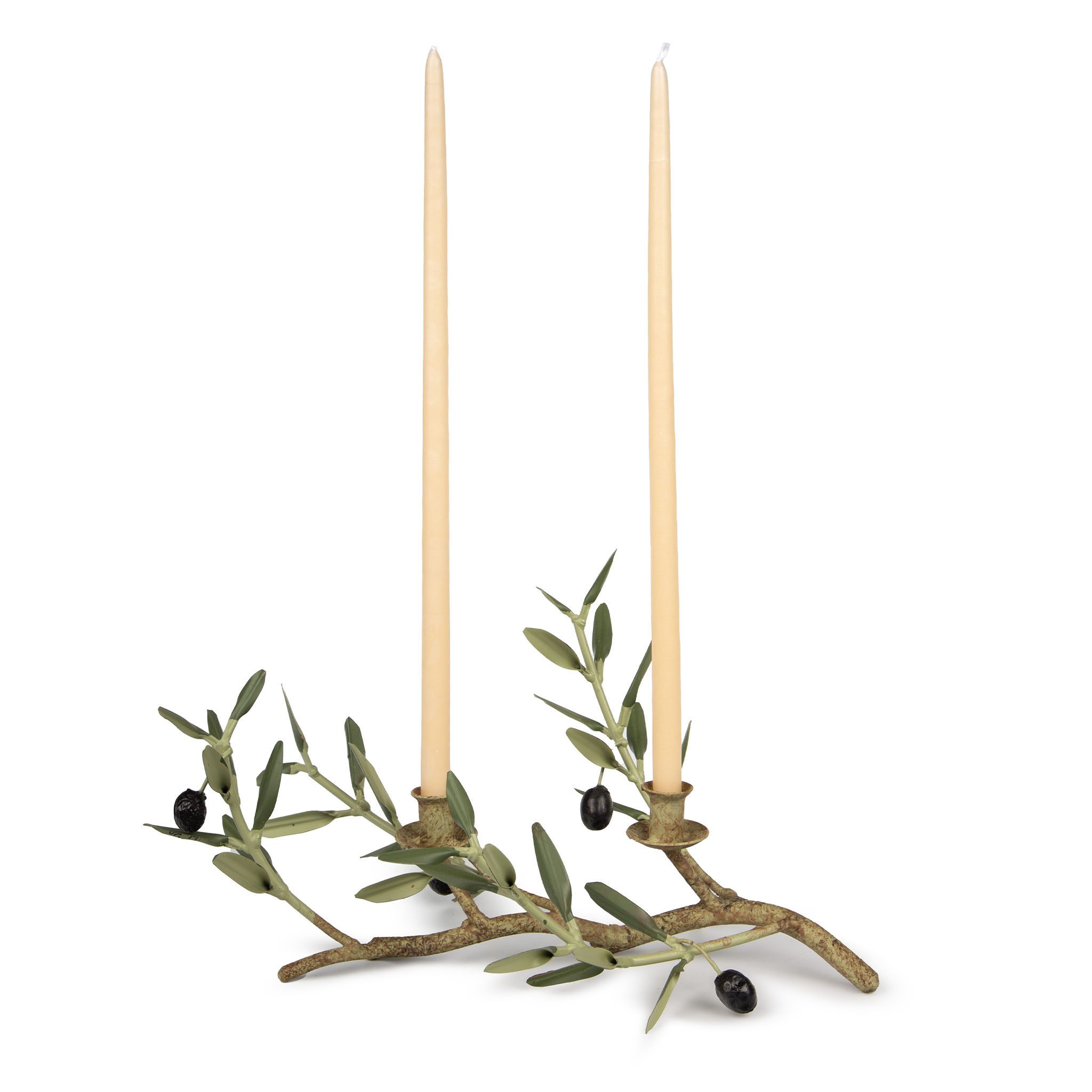 Olive Branch Double Candle Holder
