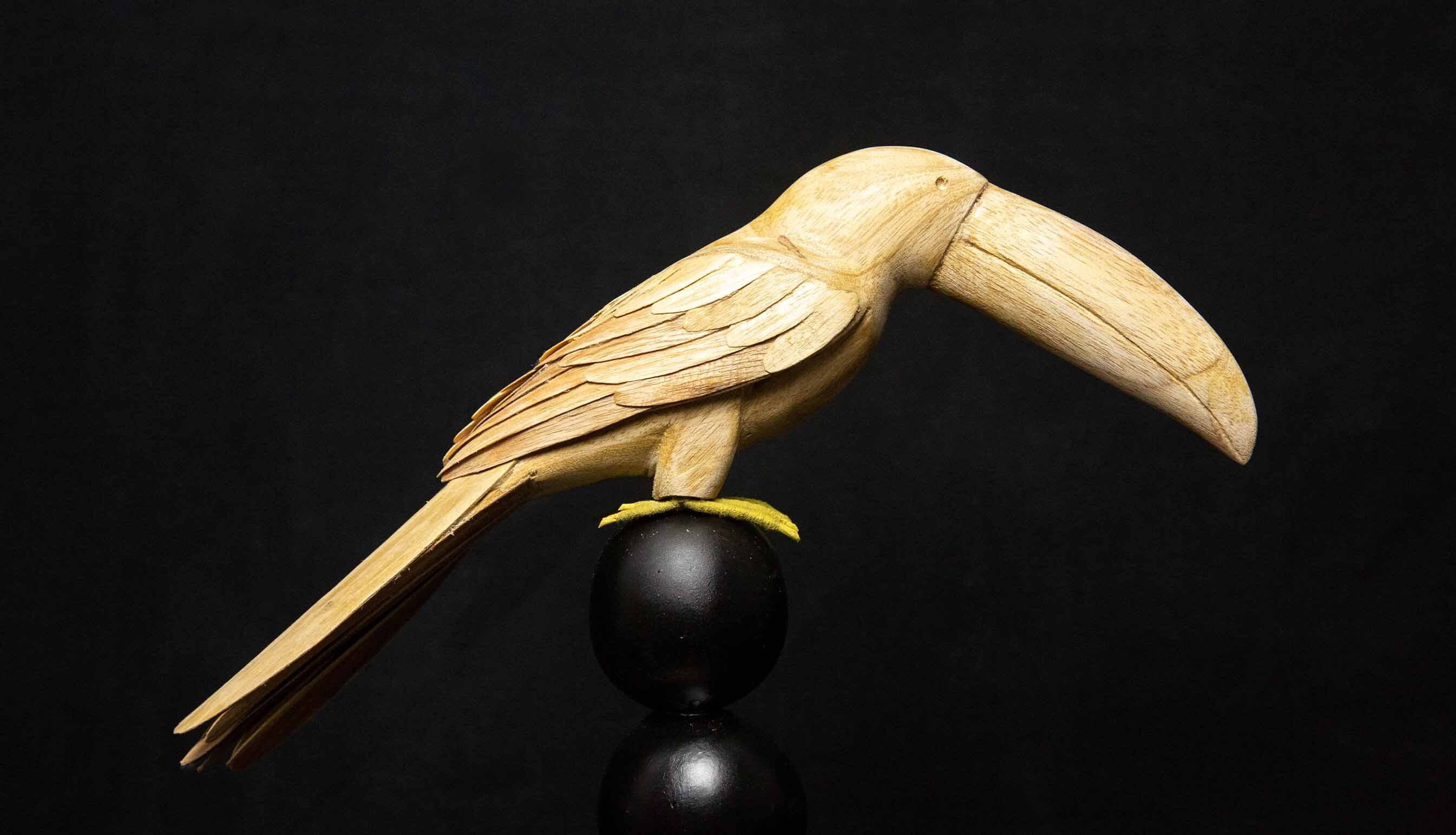 Carved Wooden Parrot