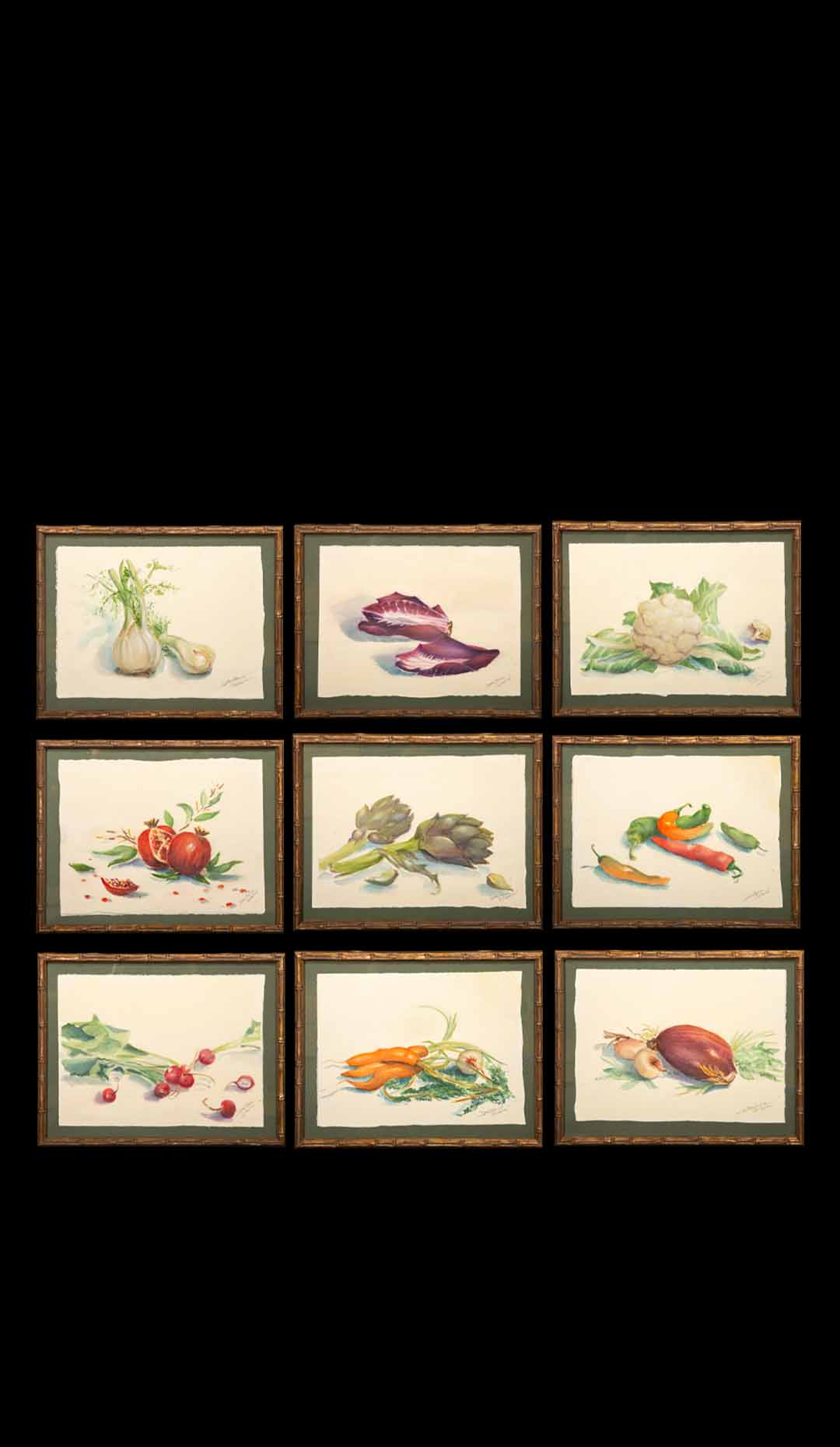 Fruit and Veggie Watercolor Collection by Desideria Corsini