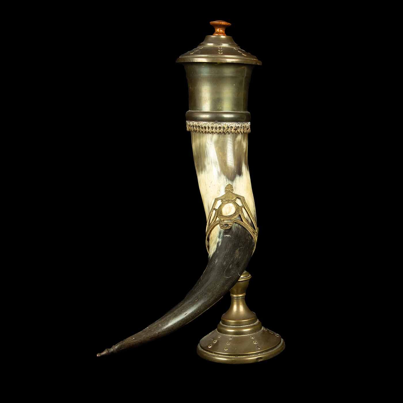 Antique Brass-Work Mounted Horn