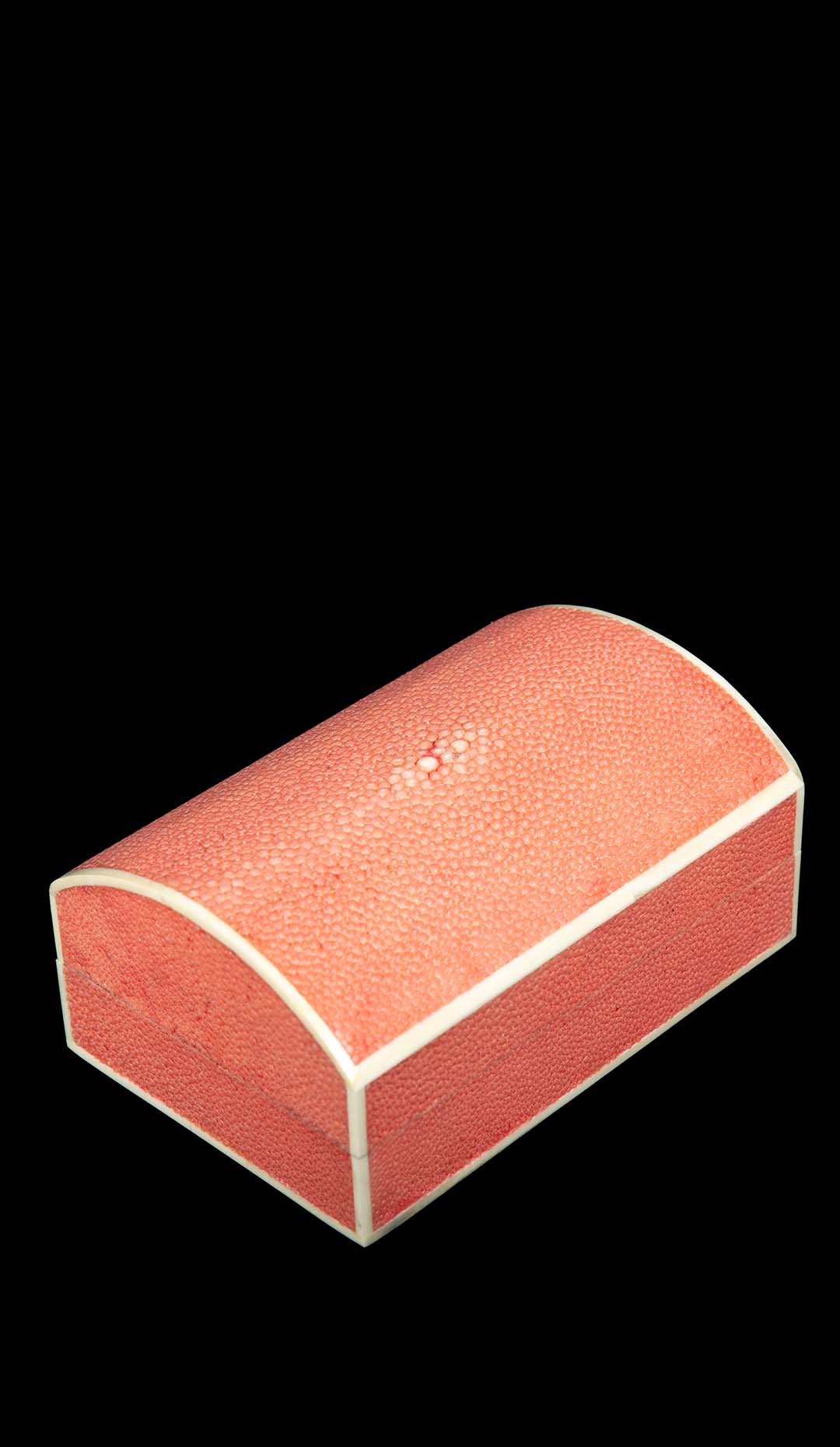 Peach Curved Top Shagreen Box