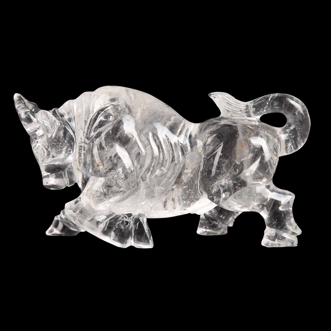 Carved Rock Crystal Bull