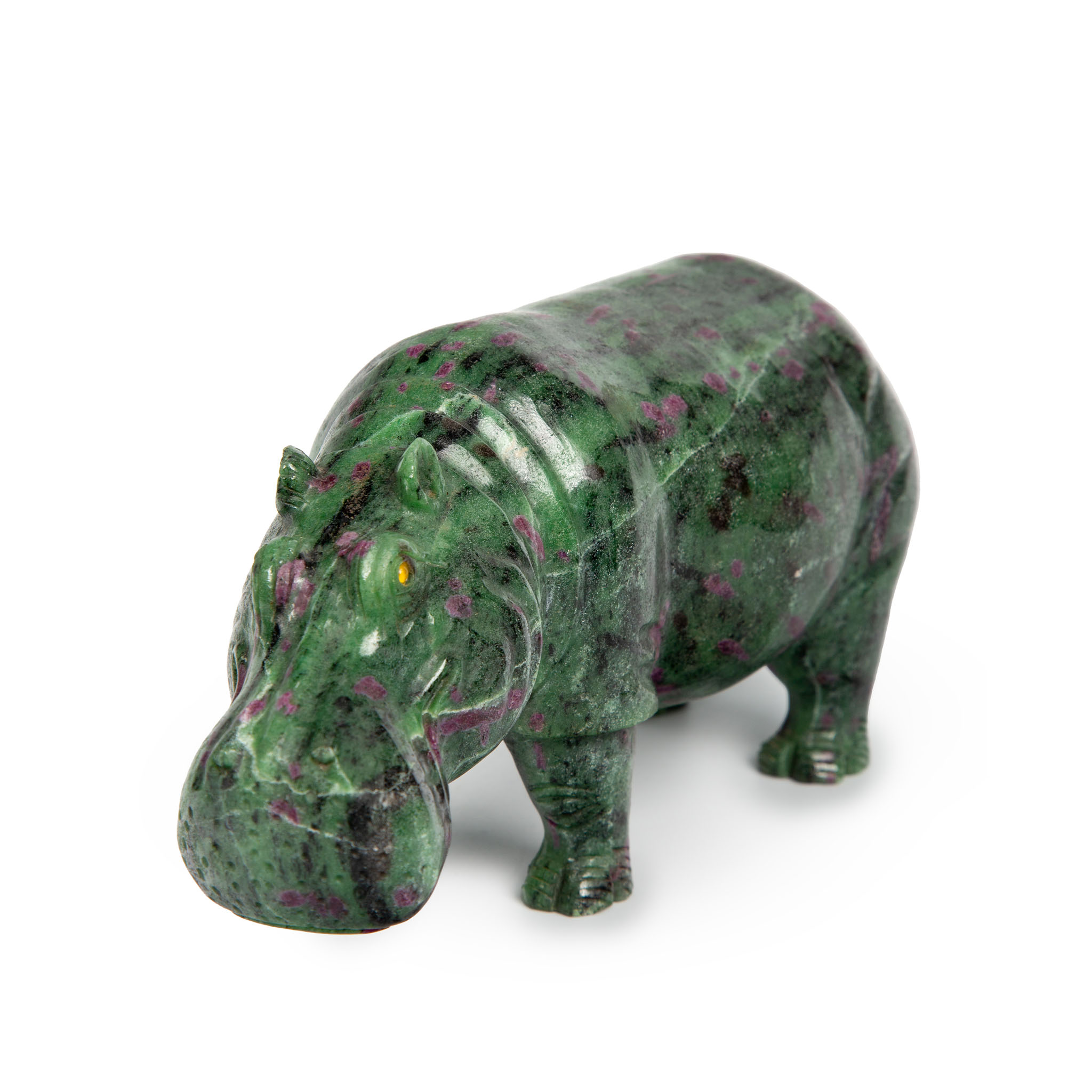 Intricately Carved Ruby in Zoisite Hippo 8
