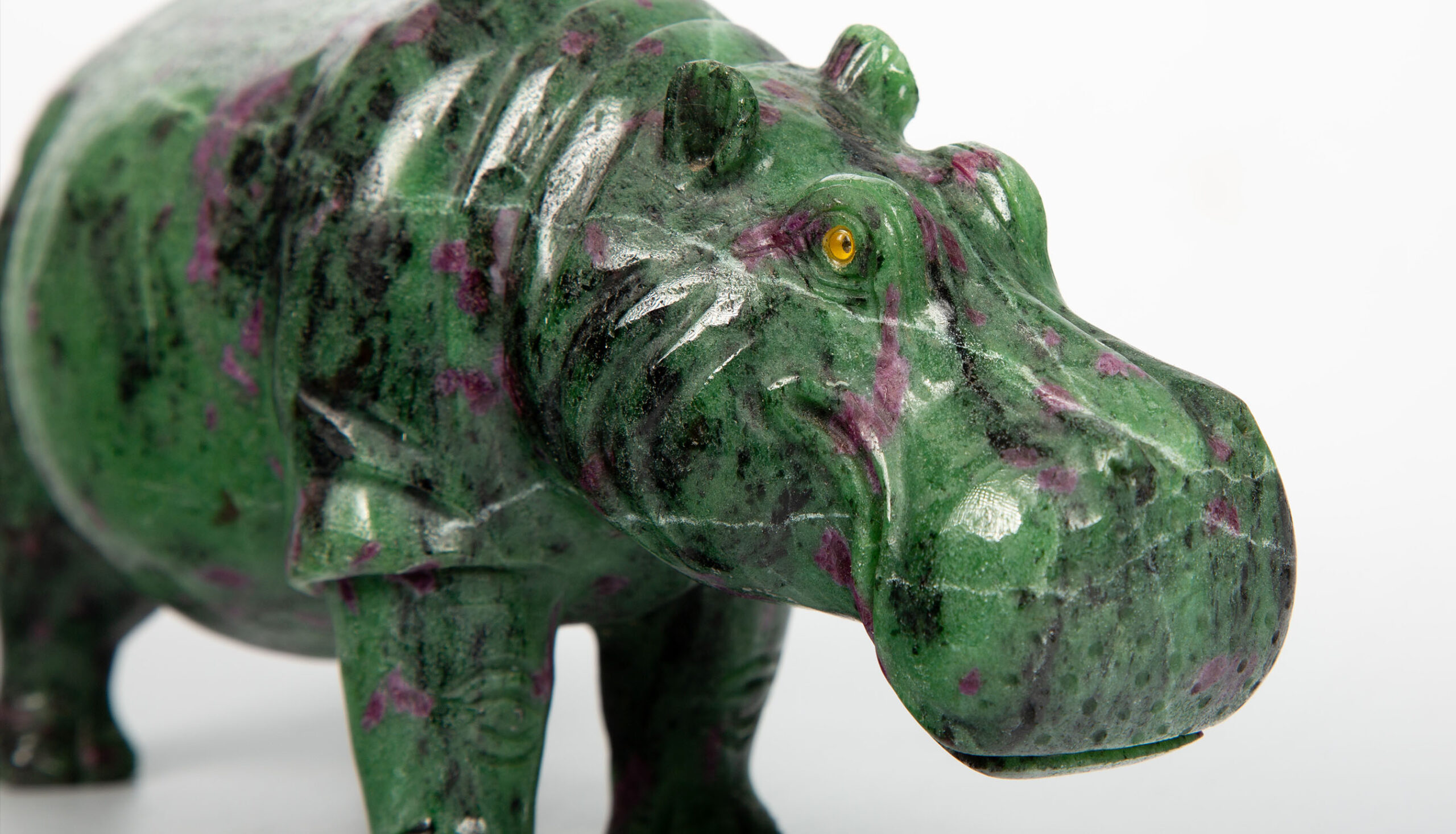 Intricately Carved Ruby in Zoisite Hippo 8