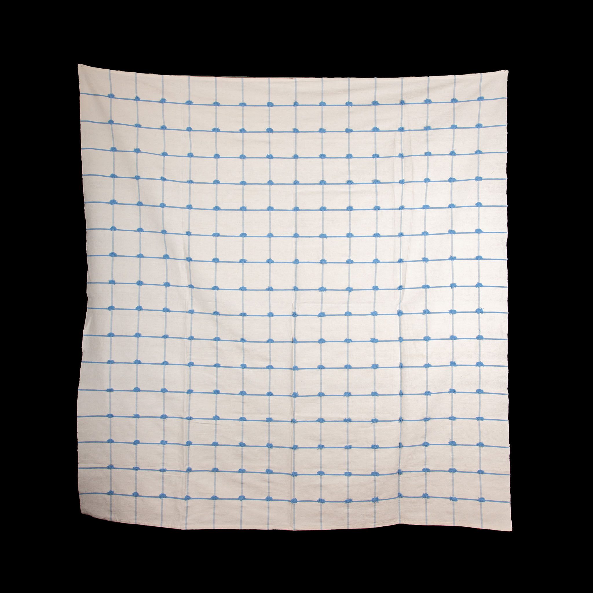 Blue Pom-Pom Tablecloth