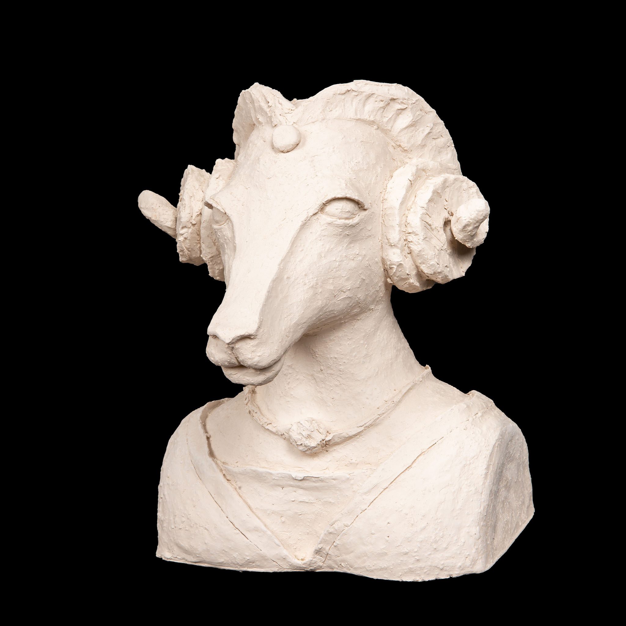 Terracotta Ram Wearing a Ferronnière