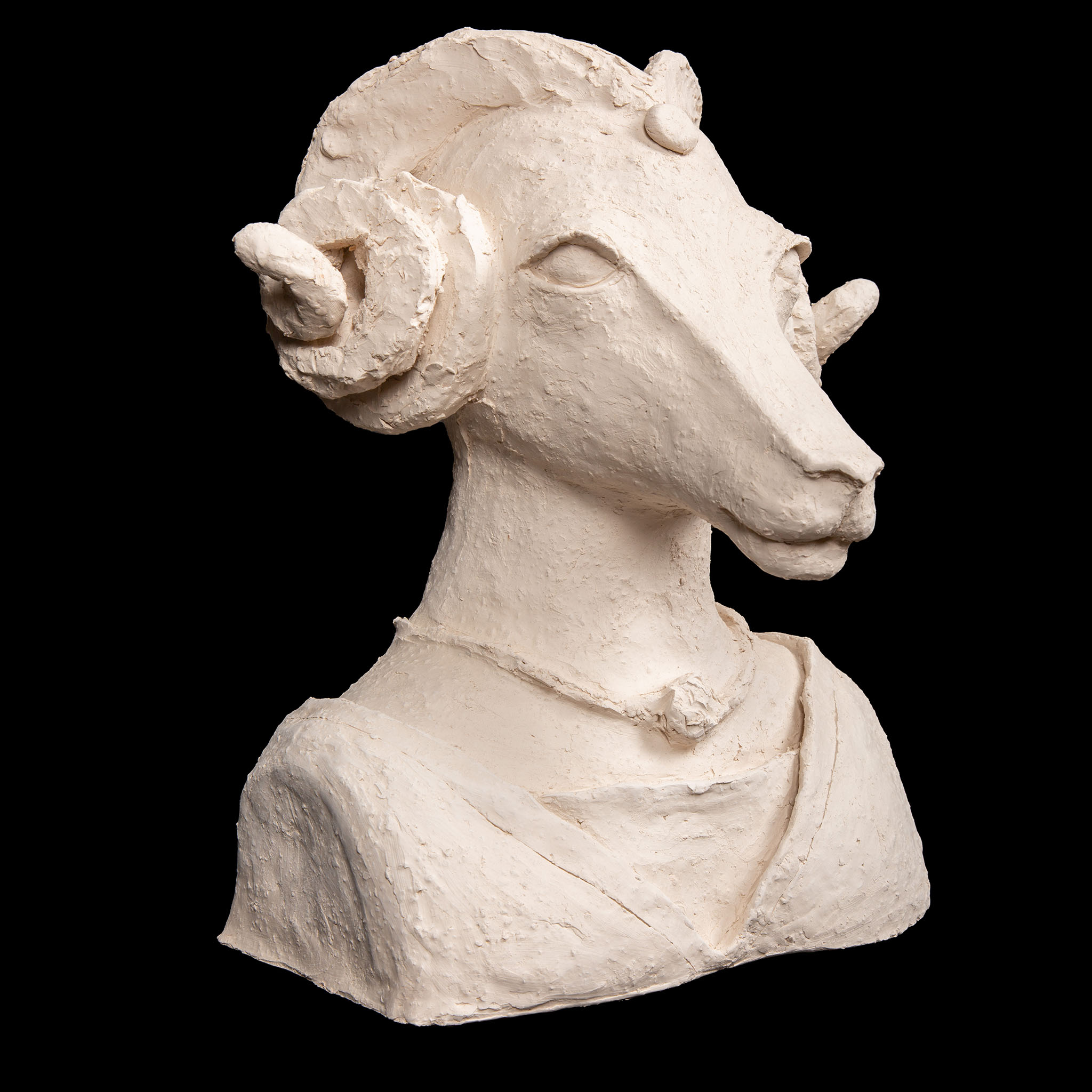Terracotta Ram Wearing a Ferronnière