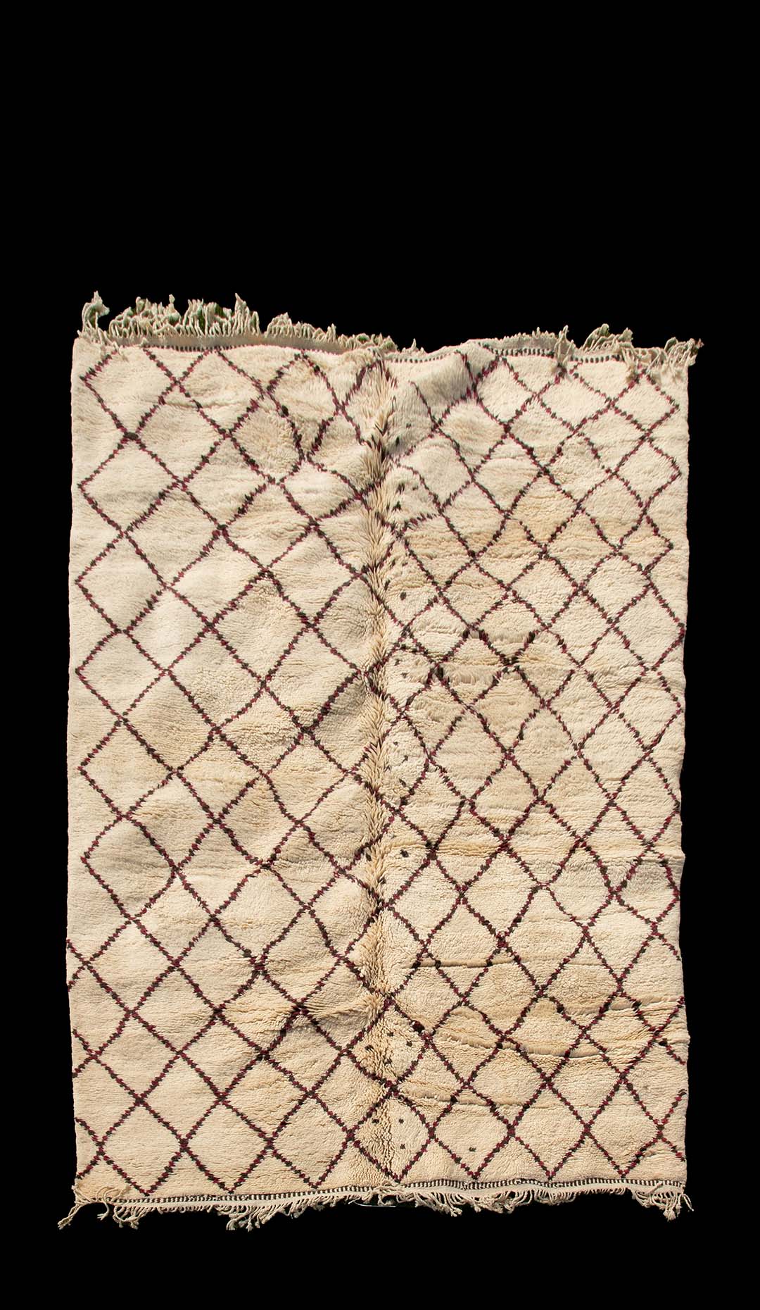 Hand Woven Multi-Color geometric Criss Cross Moroccan Wool Rug, 92.5″ x 61″