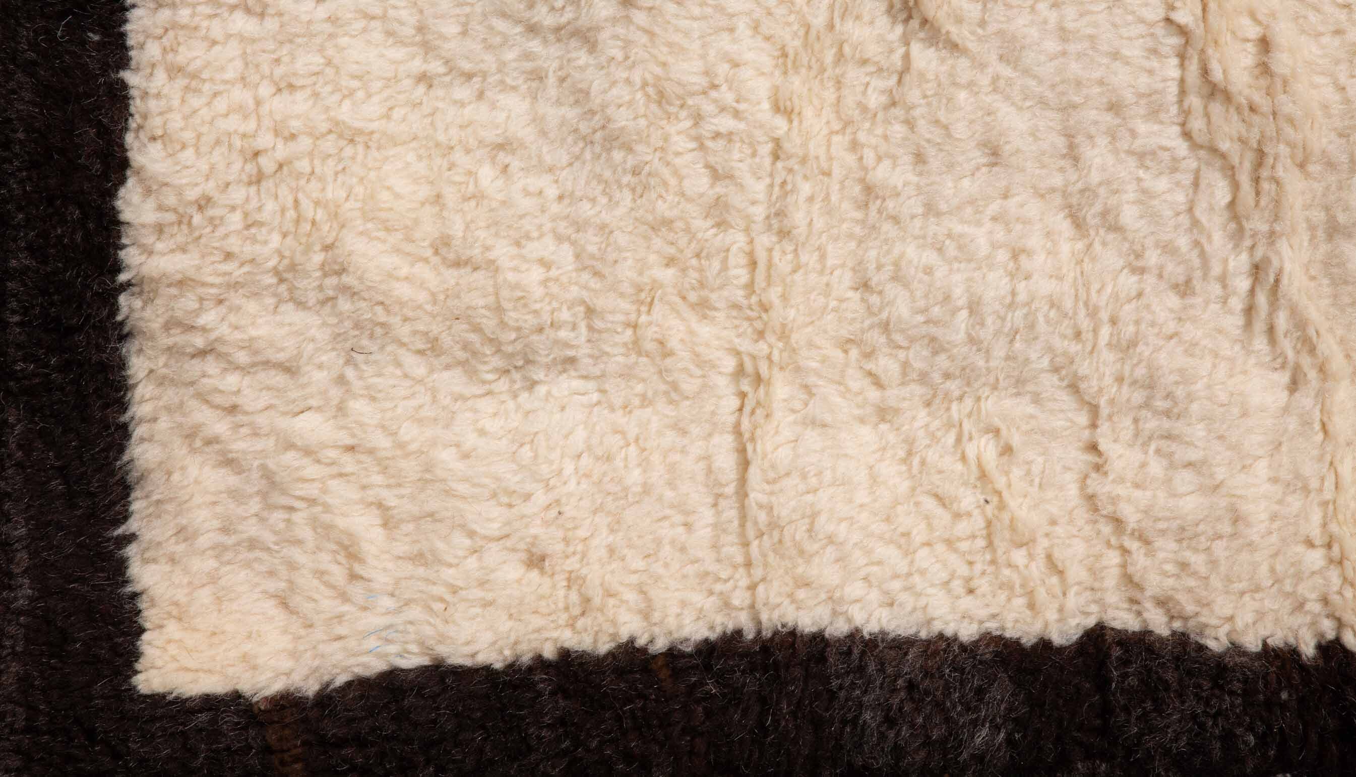 Brown and Cream Moroccan Wool Rug, 74