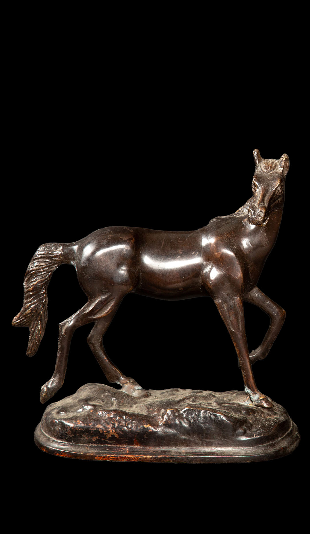 20th Century Patinated Bronze Sculpture of a Stallion