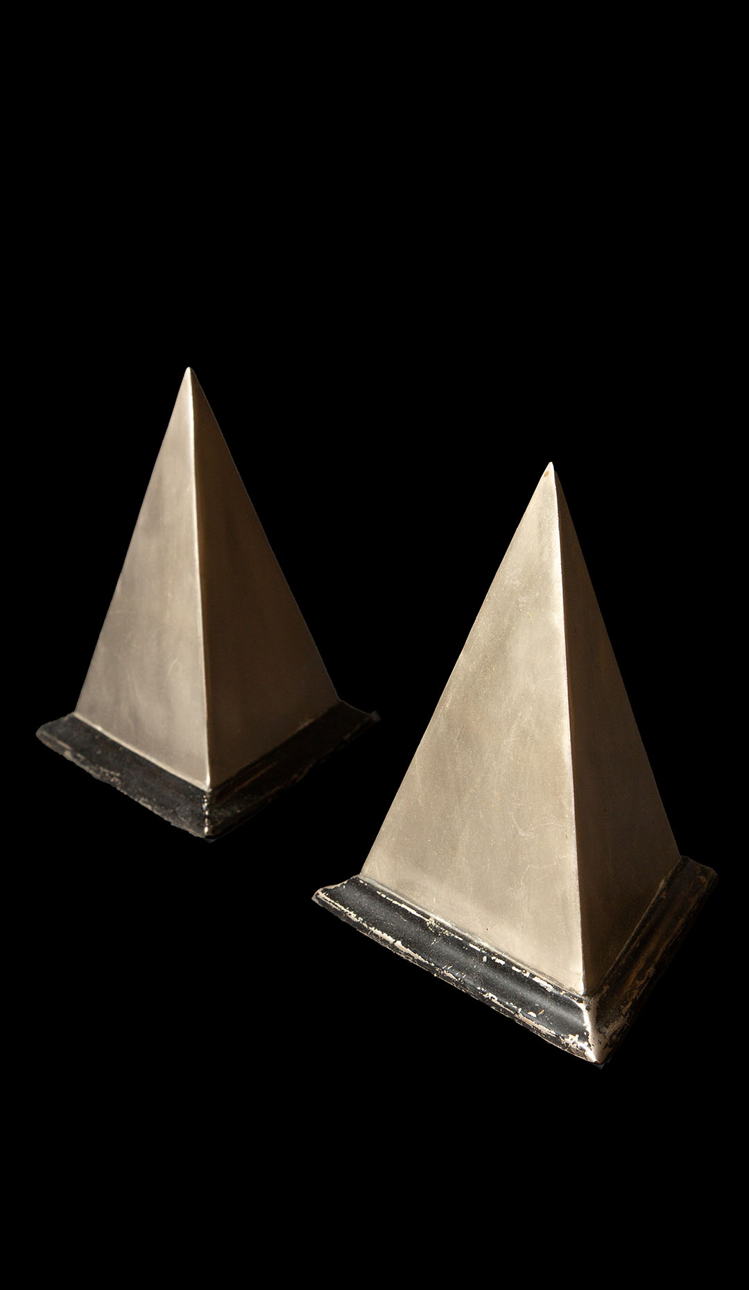 Mid-Century Silver Pyramids